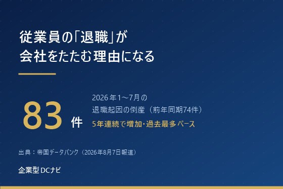 従業員の退職を起因とする倒産件数のイメージ