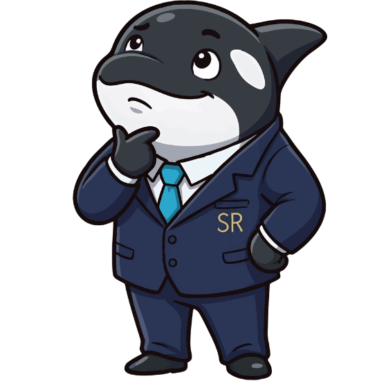 企業型DCについて考えるシャローチくん（社会保険労務士法人ビジネスパートナーのマスコット）